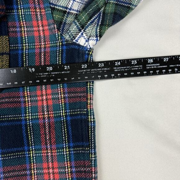 American Eagle Patchwork Button Shirt M Skater Grunge Farmcore Cabincore Rustic - Picture 11 of 13